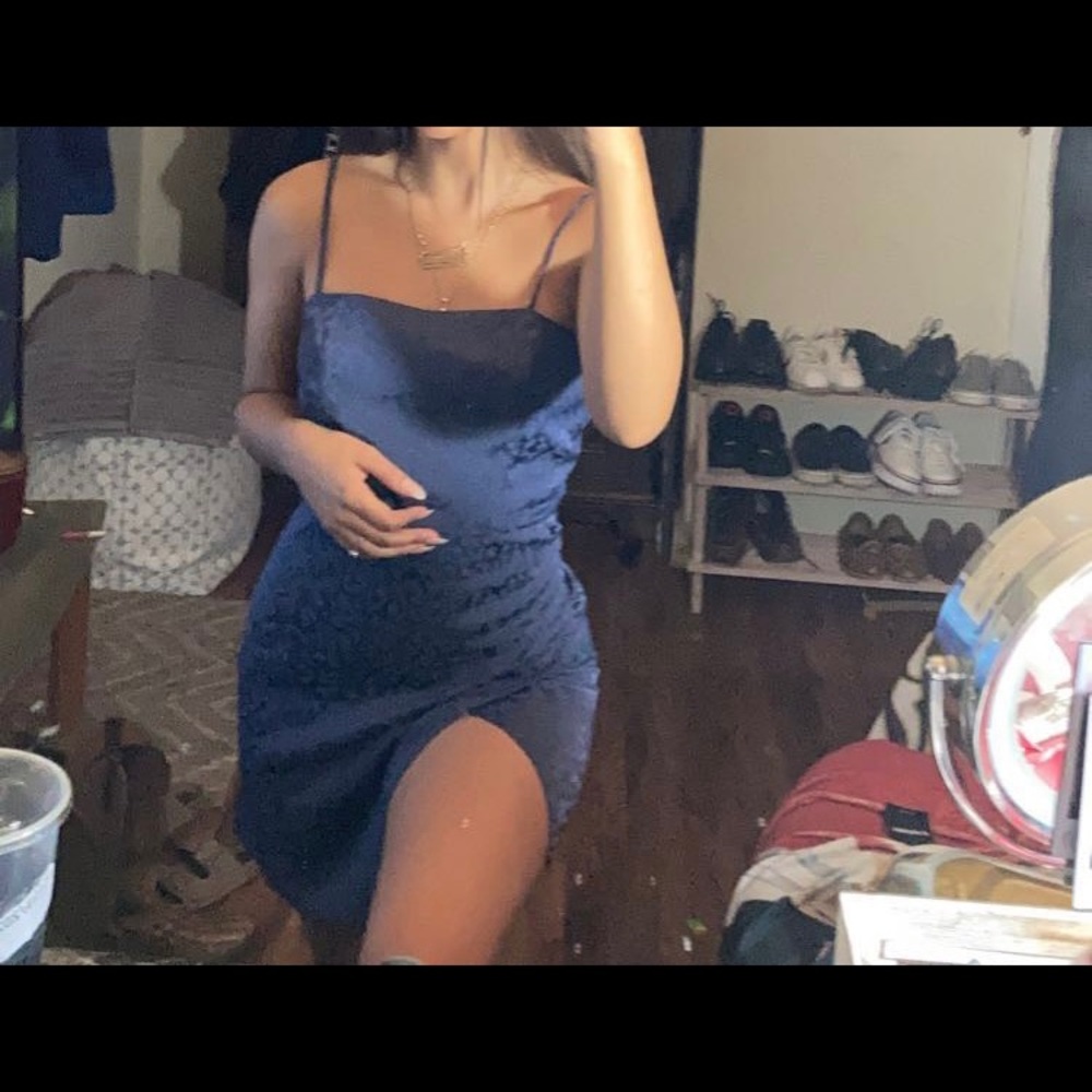 Forever 21 midnight blue cheetah dress